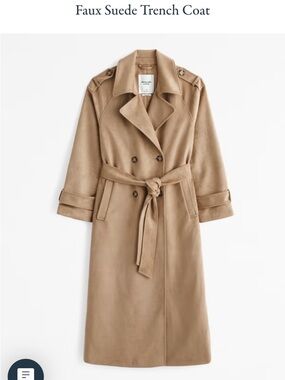 Abercrombie & Fitch Faux Suede Trench Coat - Sand